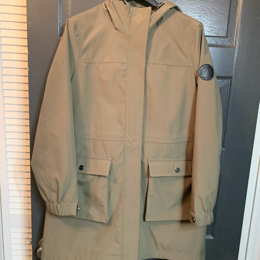 DKNY Olive Hooded Jacket with Black Lining